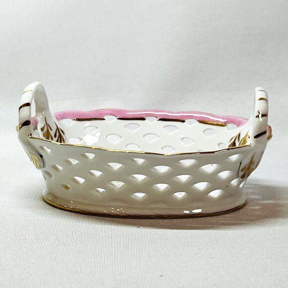 Porcelain Treasures Hand-Painted Reticulated Petite Basket by Betty Platner - Picture 9 of 9
